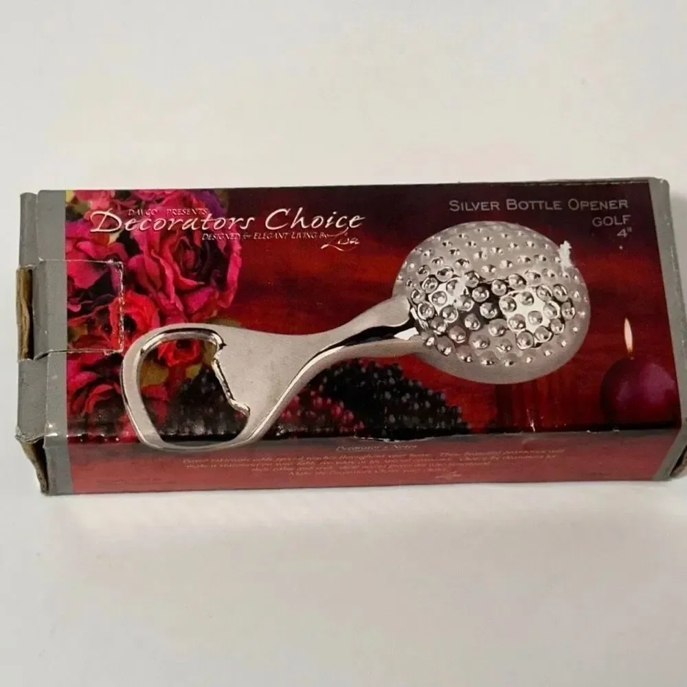 Vintage Davco Decorators Choice Silver-Plated Golf Ball Bottle Opener